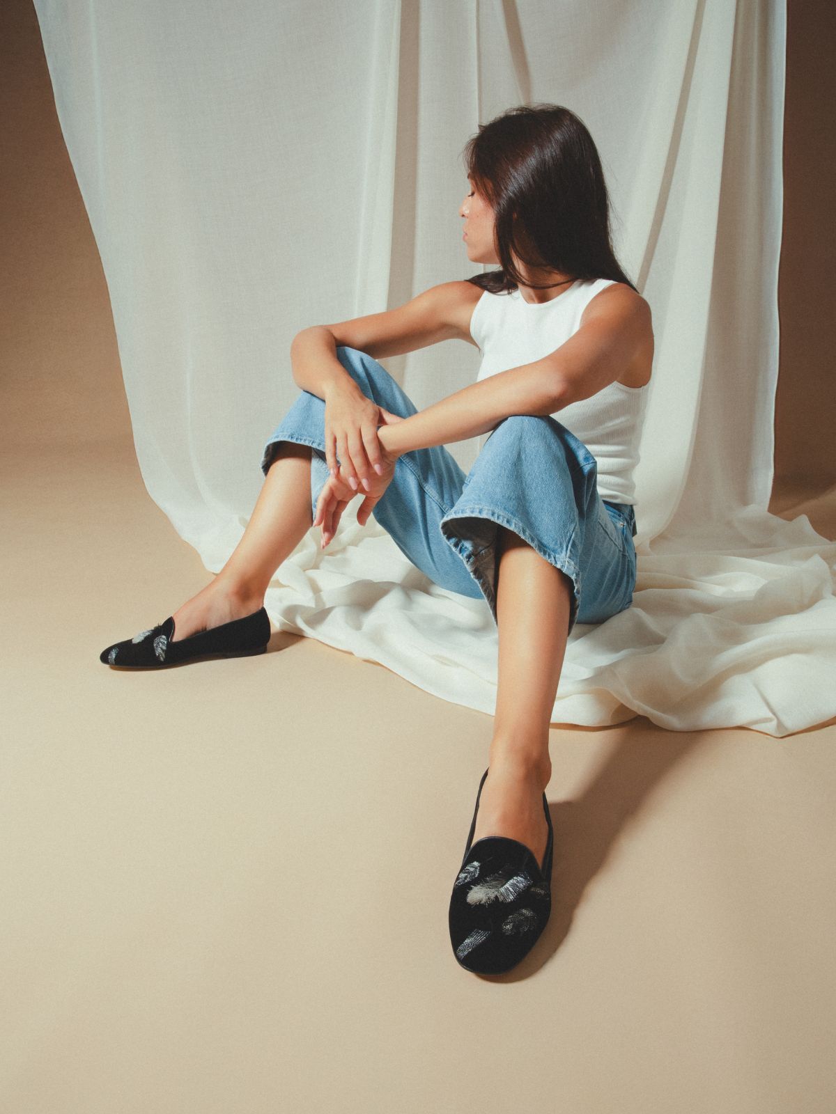 GIGI SMOKING SLIPPER BLACK