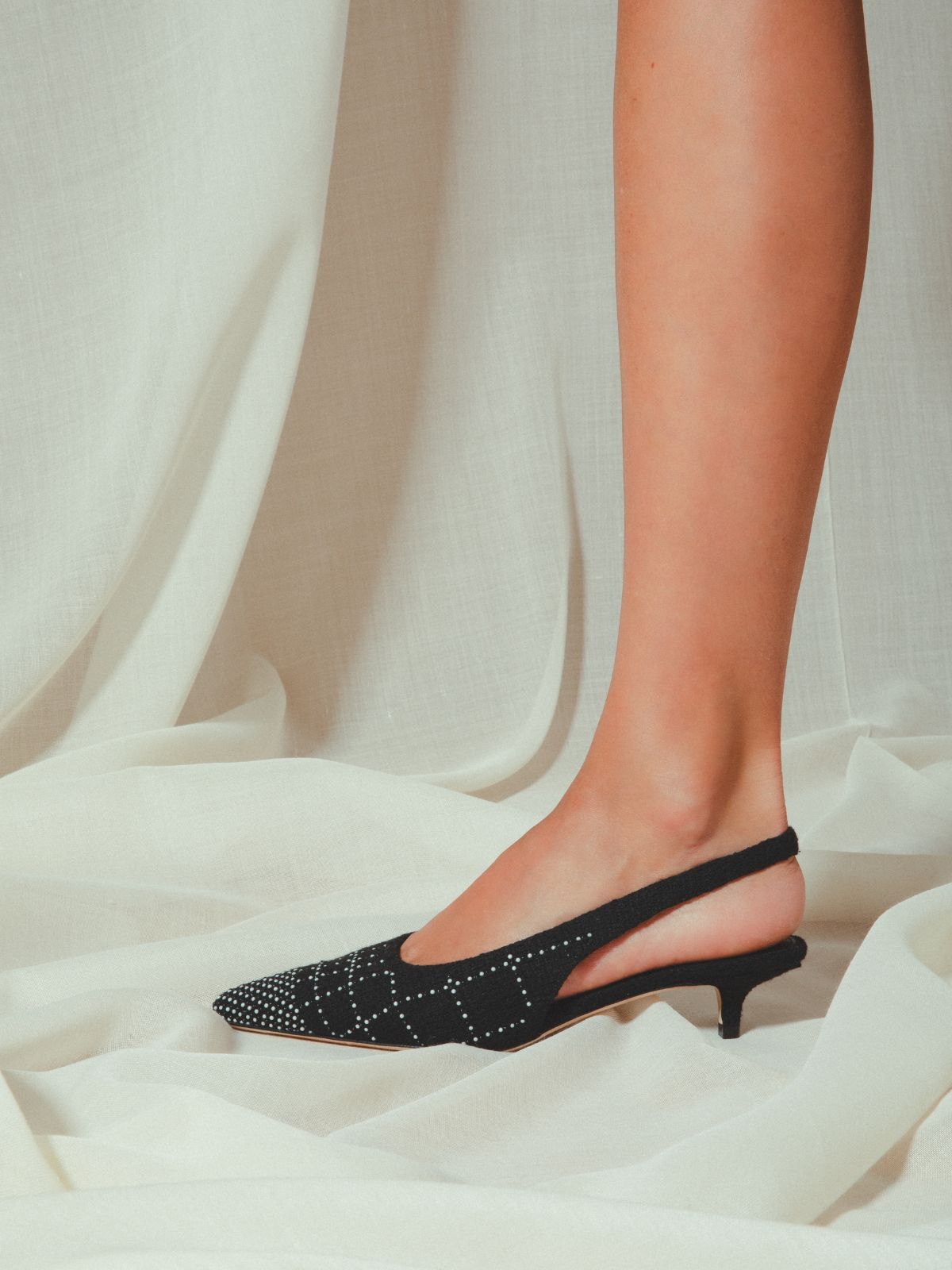 PERLA 35 SLINGBACK PUMP BLACK