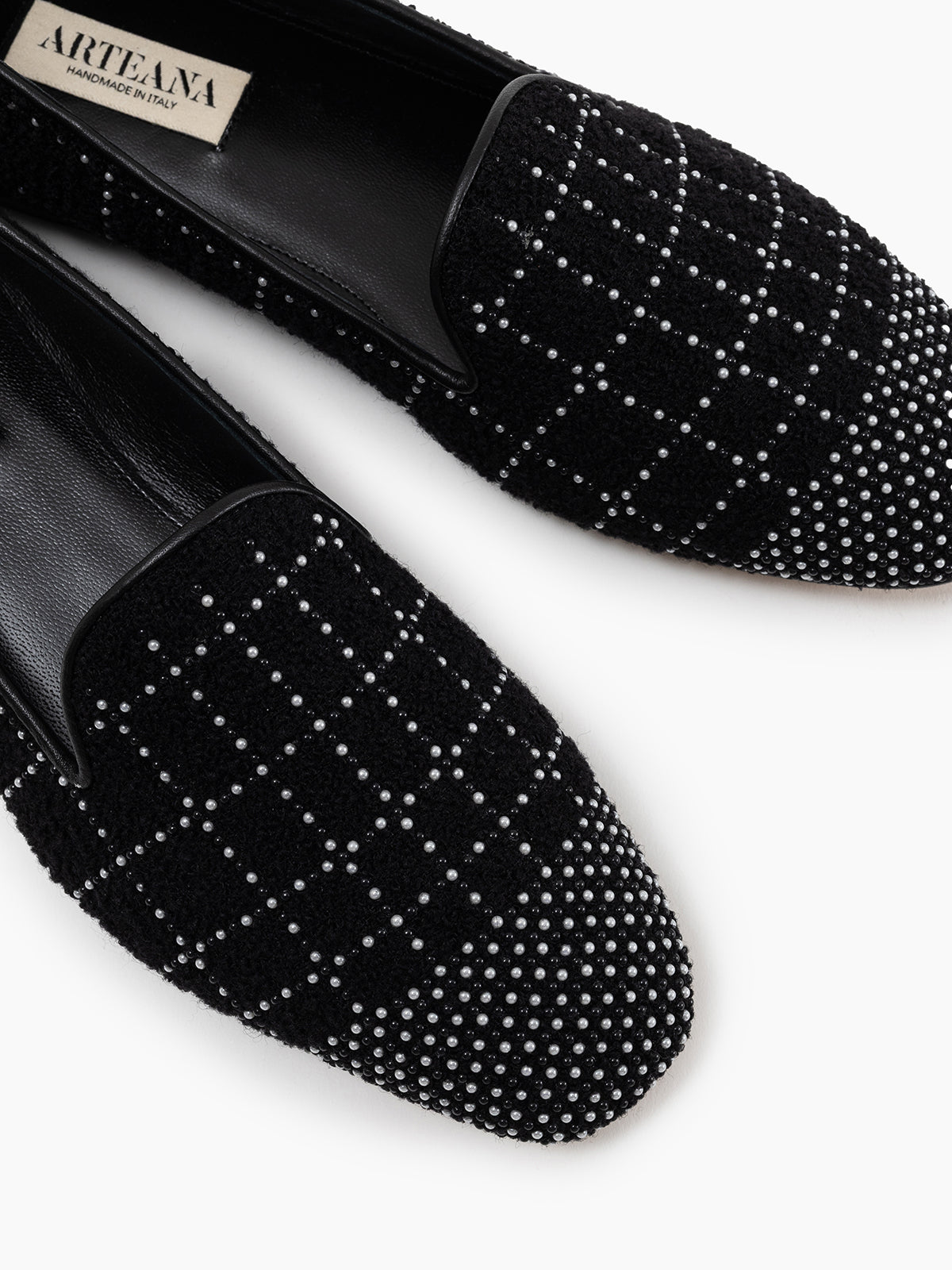 PERLA FLAT SMOKING SLIPPER BLACK