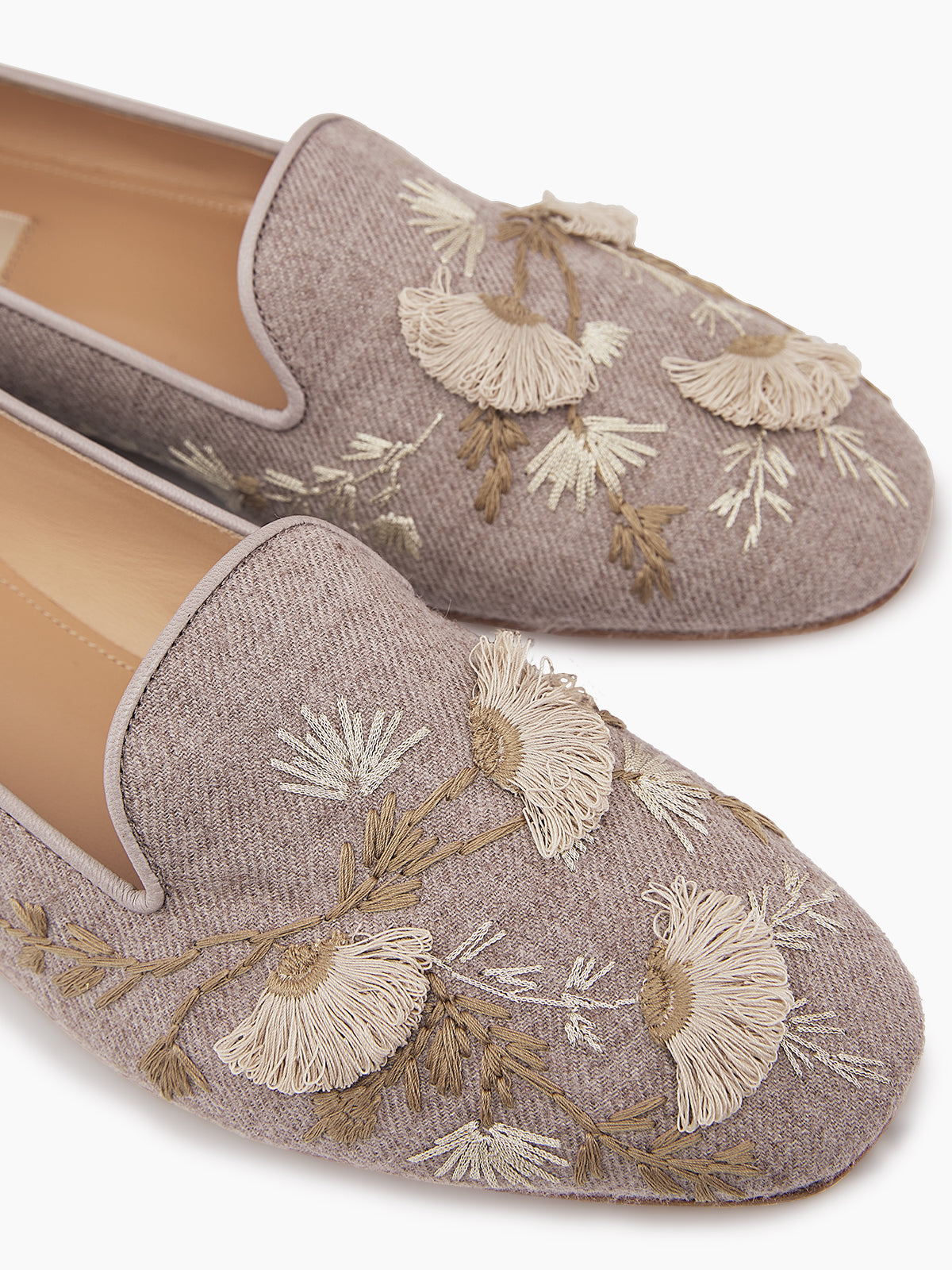 FLORA SMOKING SLIPPER BEIGE