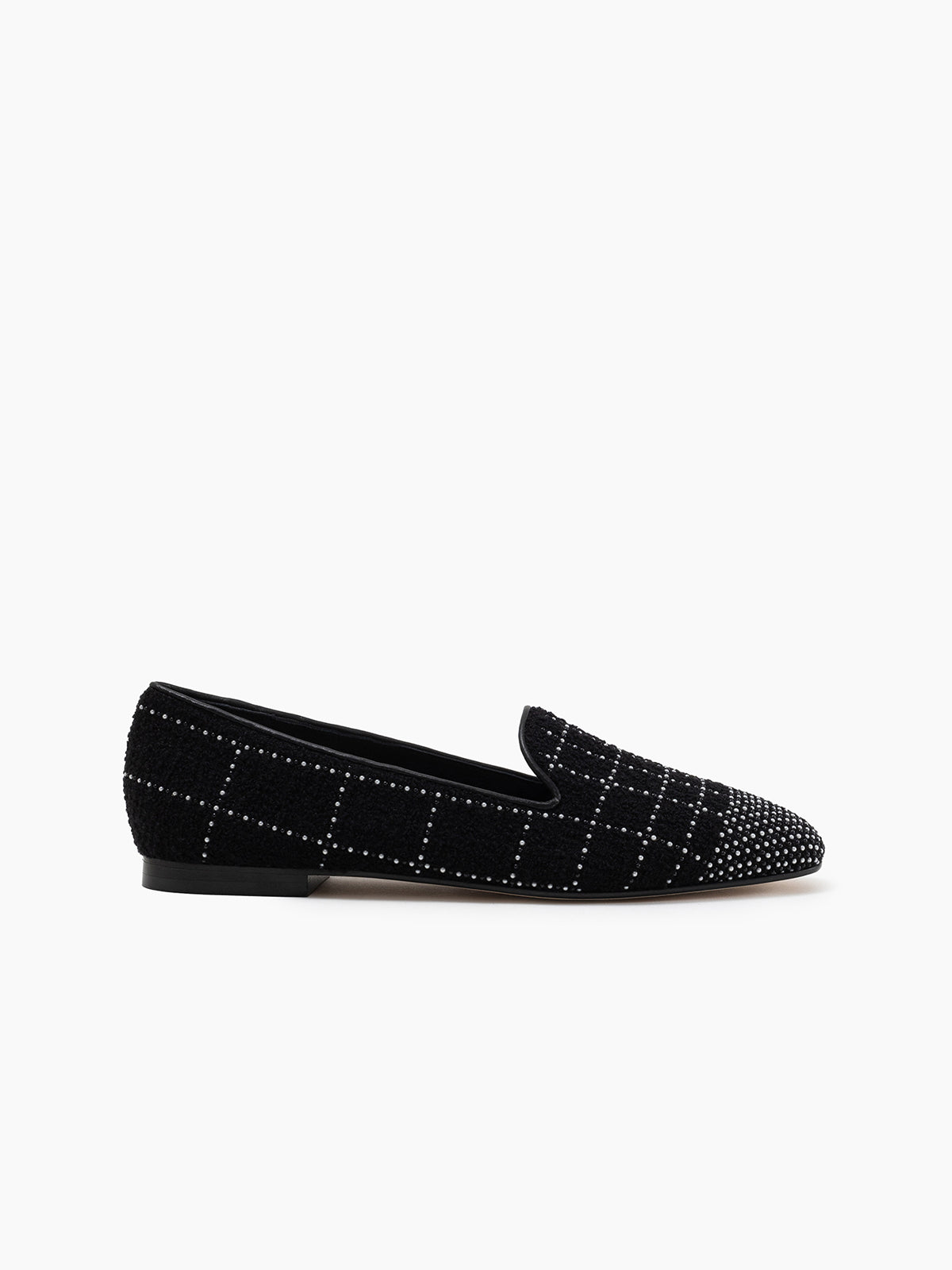 PERLA FLAT SMOKING SLIPPER BLACK