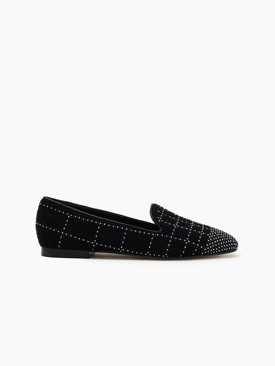 PERLA FLAT SMOKING SLIPPER BLACK