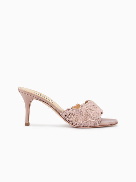 ARTEANA - Rose Mid Heel Mule With Crochet Lace Design - Como 75 ARTEANA - Rose Mid Heel Mule With Crochet Lace Design - Como 75