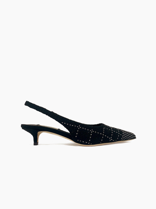 PERLA 35 SLINGBACK PUMP BLACK