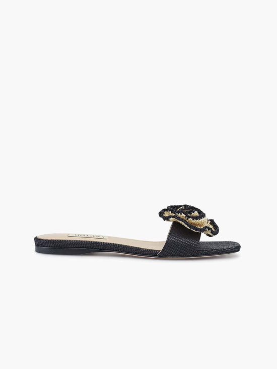 PORTOFINO FLAT SLIDE BLACK/NATURAL