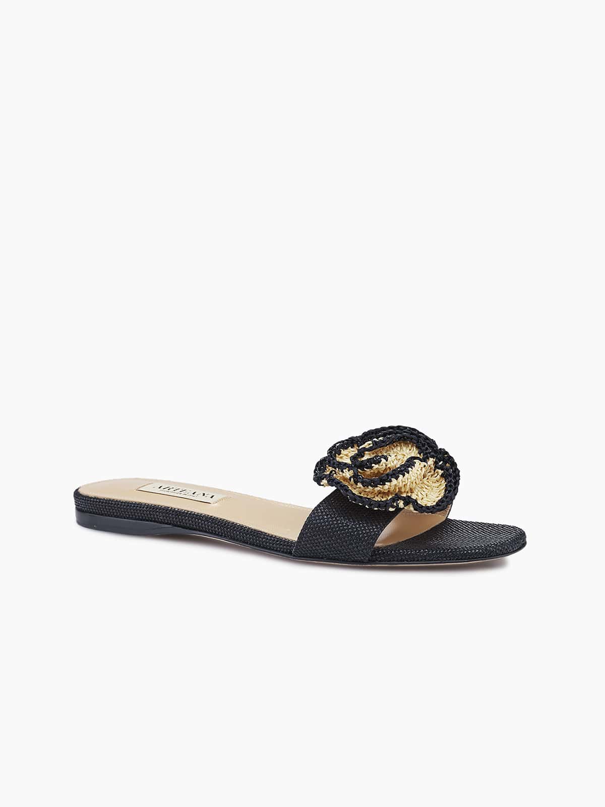 PORTOFINO FLAT SLIDE BLACK/NATURAL