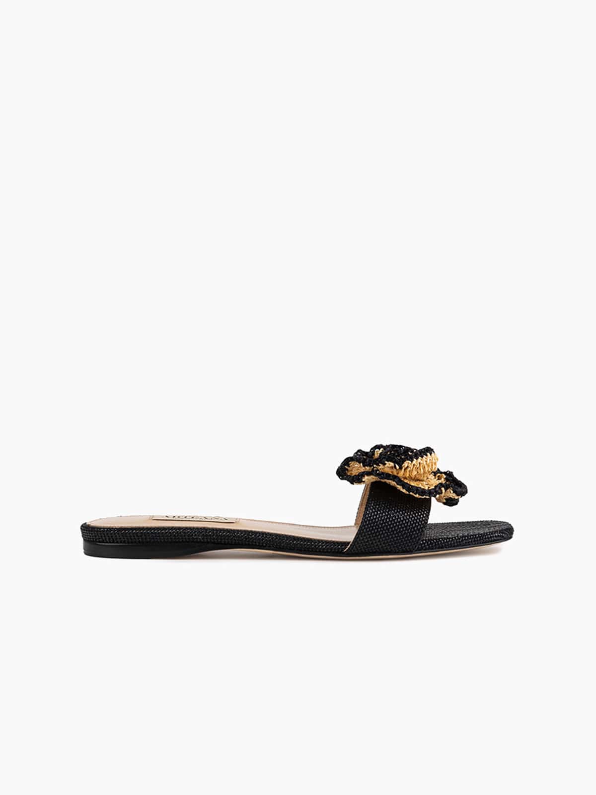 PORTOFINO FLAT SLIDE BLACK/NATURAL