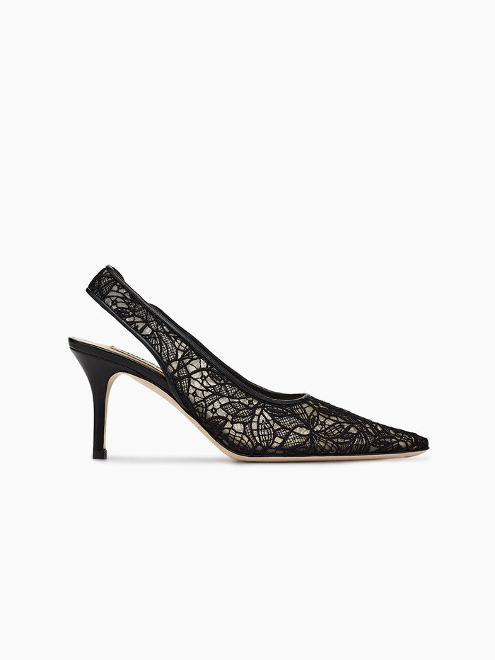 POSITANO 75 SLINGBACK PUMP BLACK