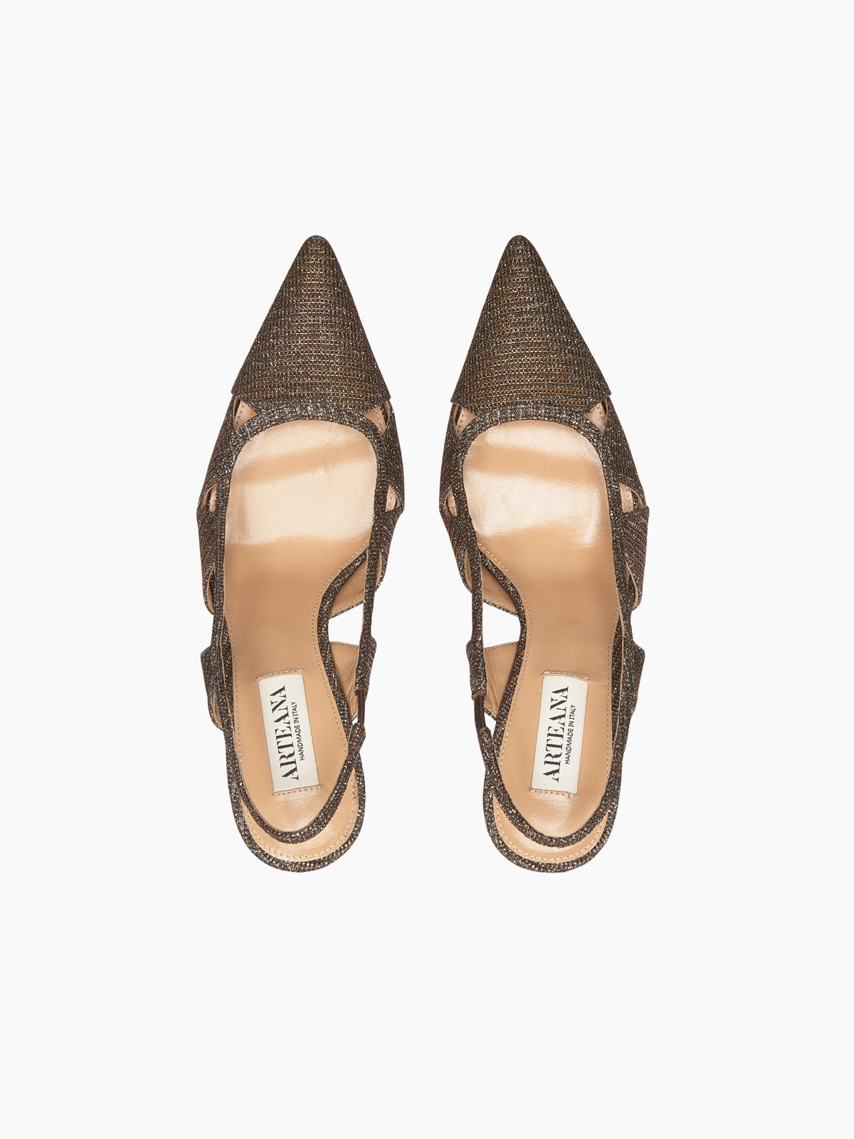 SAVONA 75 SLINGBACK PUMP GLITTER BRONZE