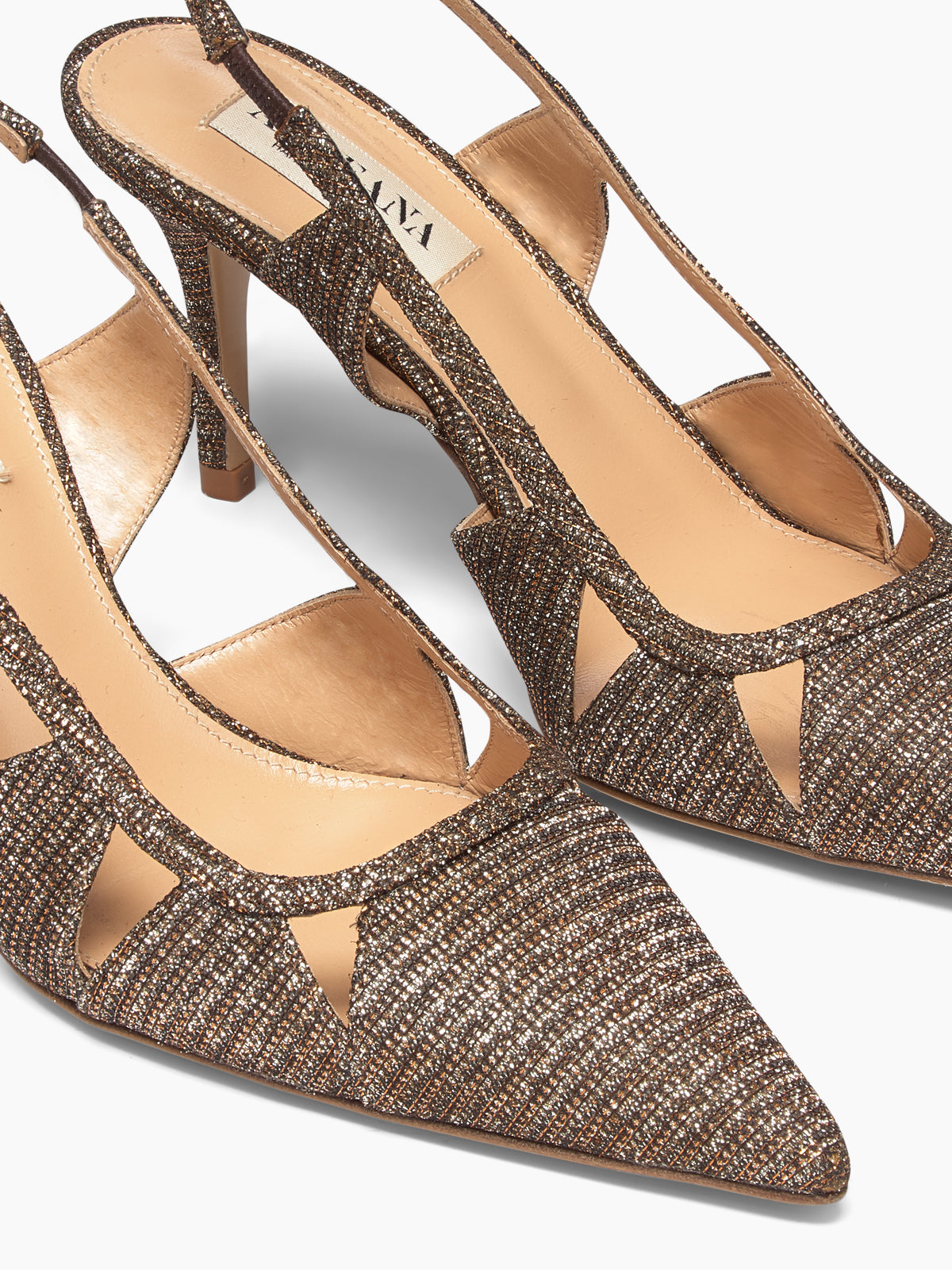 SAVONA 75 SLINGBACK PUMP GLITTER BRONZE