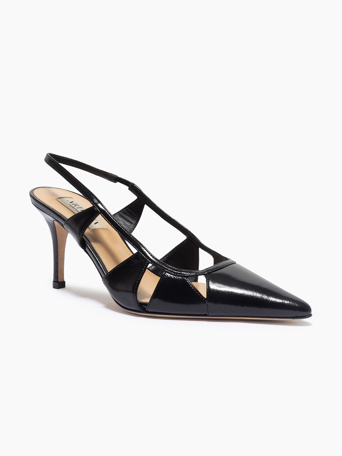 ARTEANA - Black Slingback Pump in Patent Leather - Savona 75 Slingback