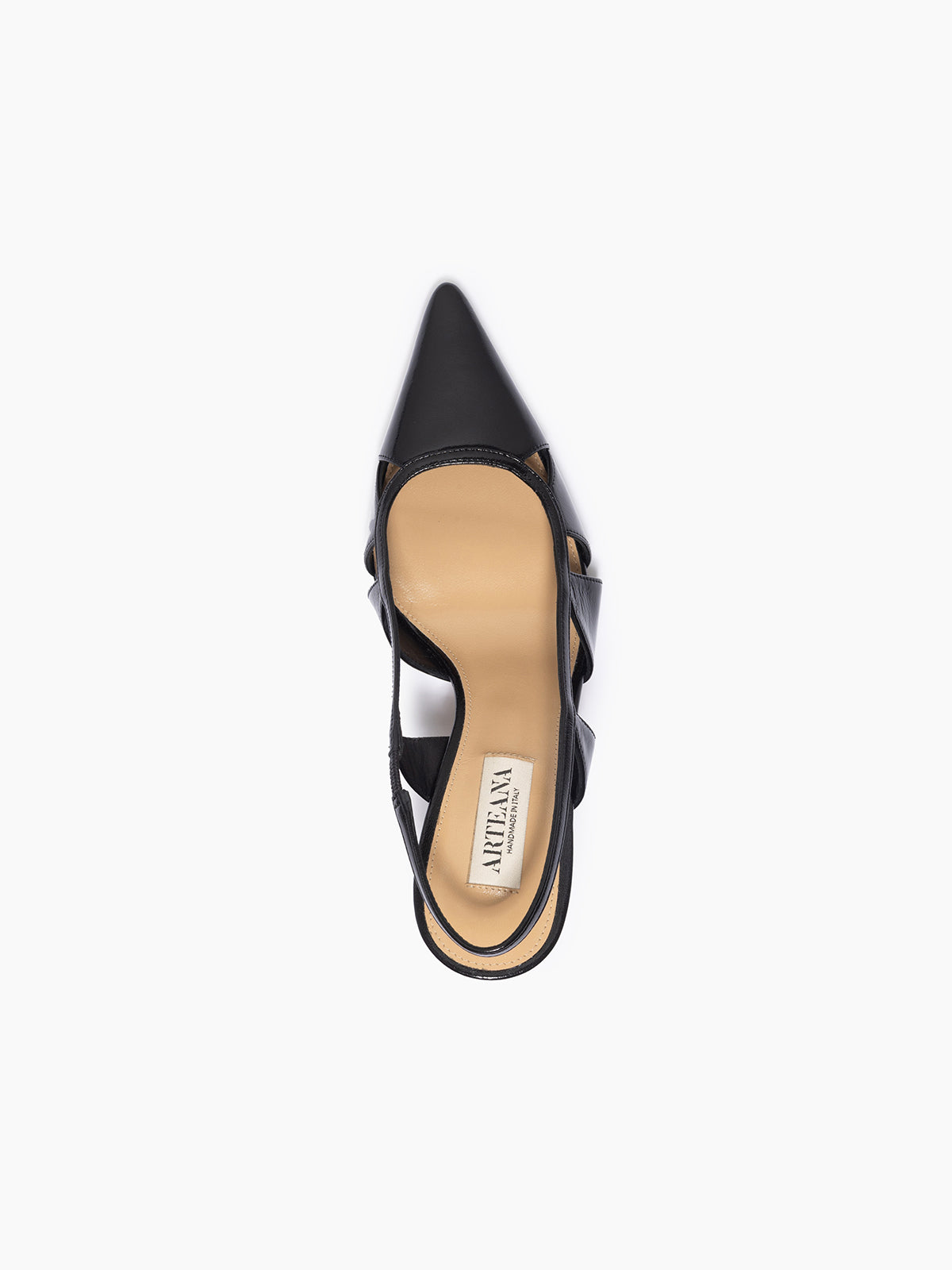 ARTEANA - Black Slingback Pump in Patent Leather - Savona 75 Slingback