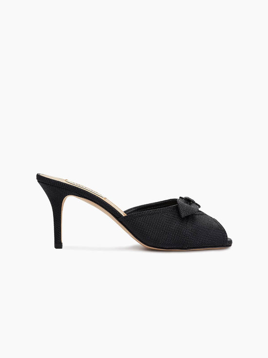 VARENNA 75 PEEP TOE SLIDE BLACK