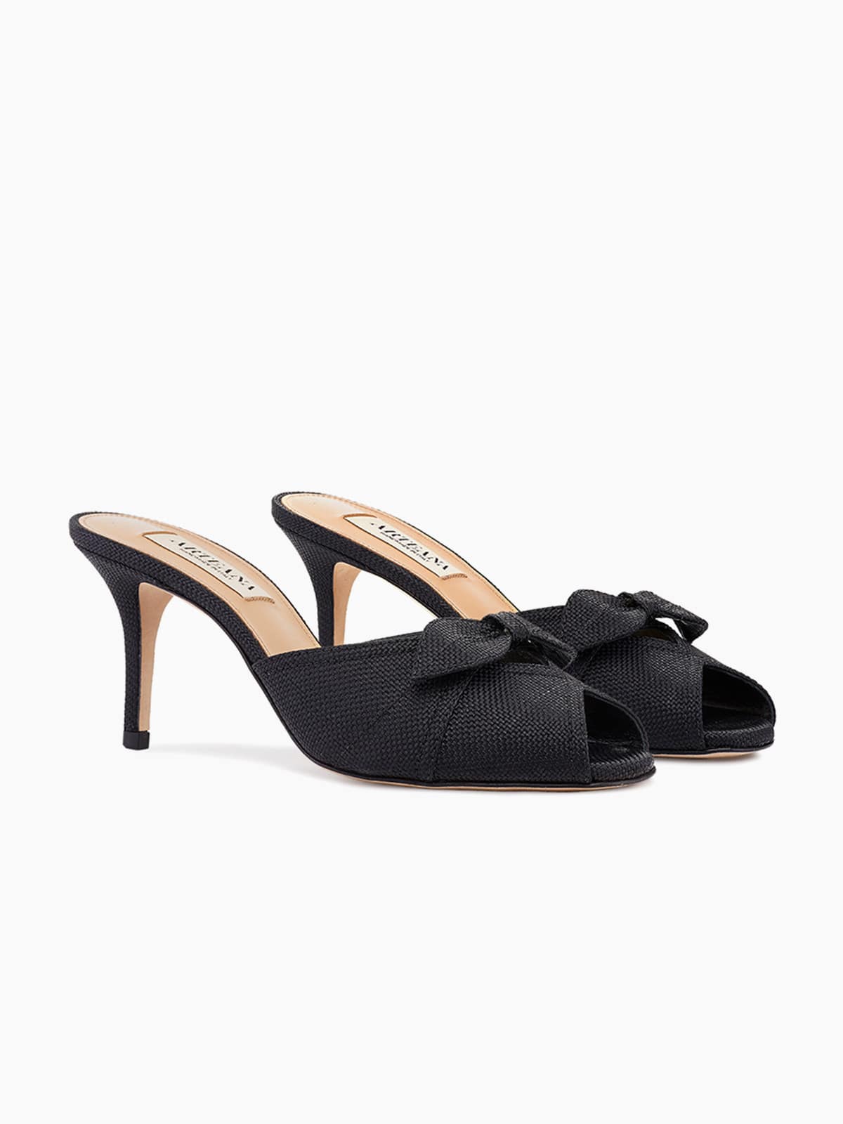 VARENNA 75 PEEP TOE SLIDE BLACK