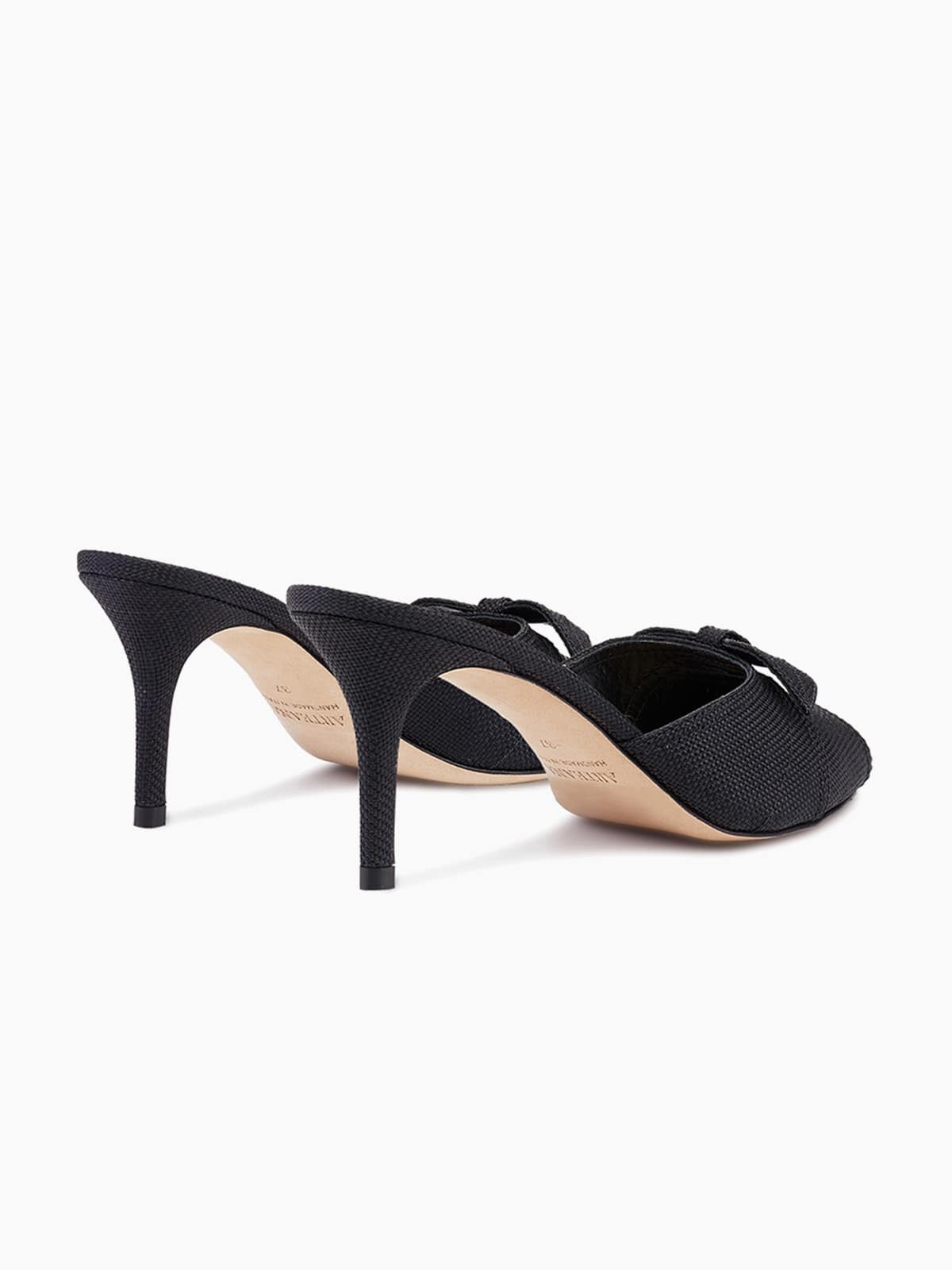 VARENNA 75 PEEP TOE SLIDE BLACK