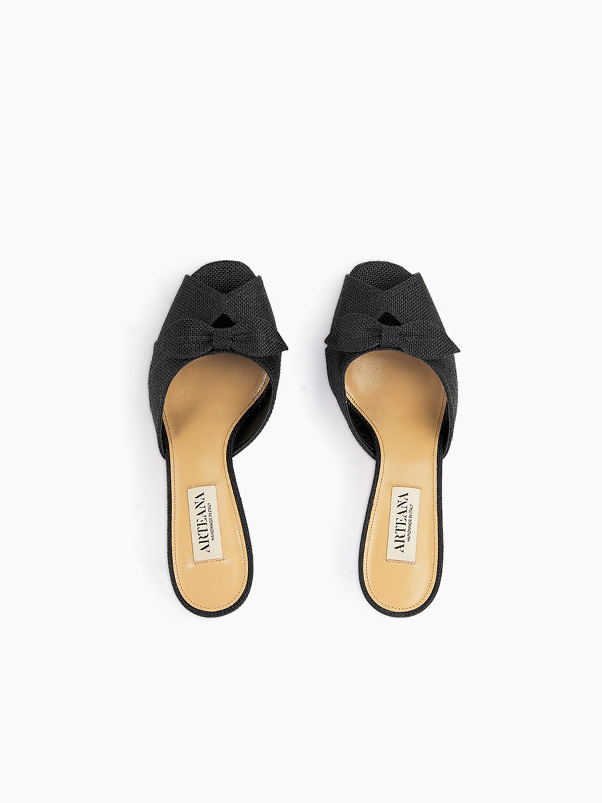 VARENNA 75 PEEP TOE SLIDE BLACK