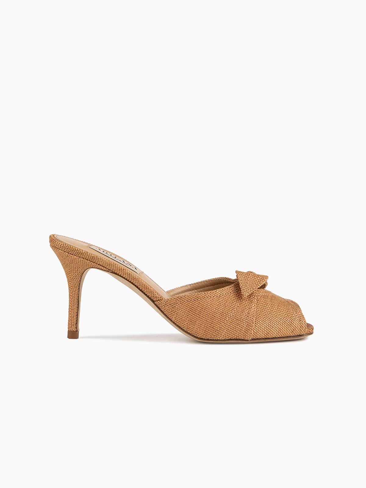 VARENNA 75 PEEP TOE SLIDE TAN