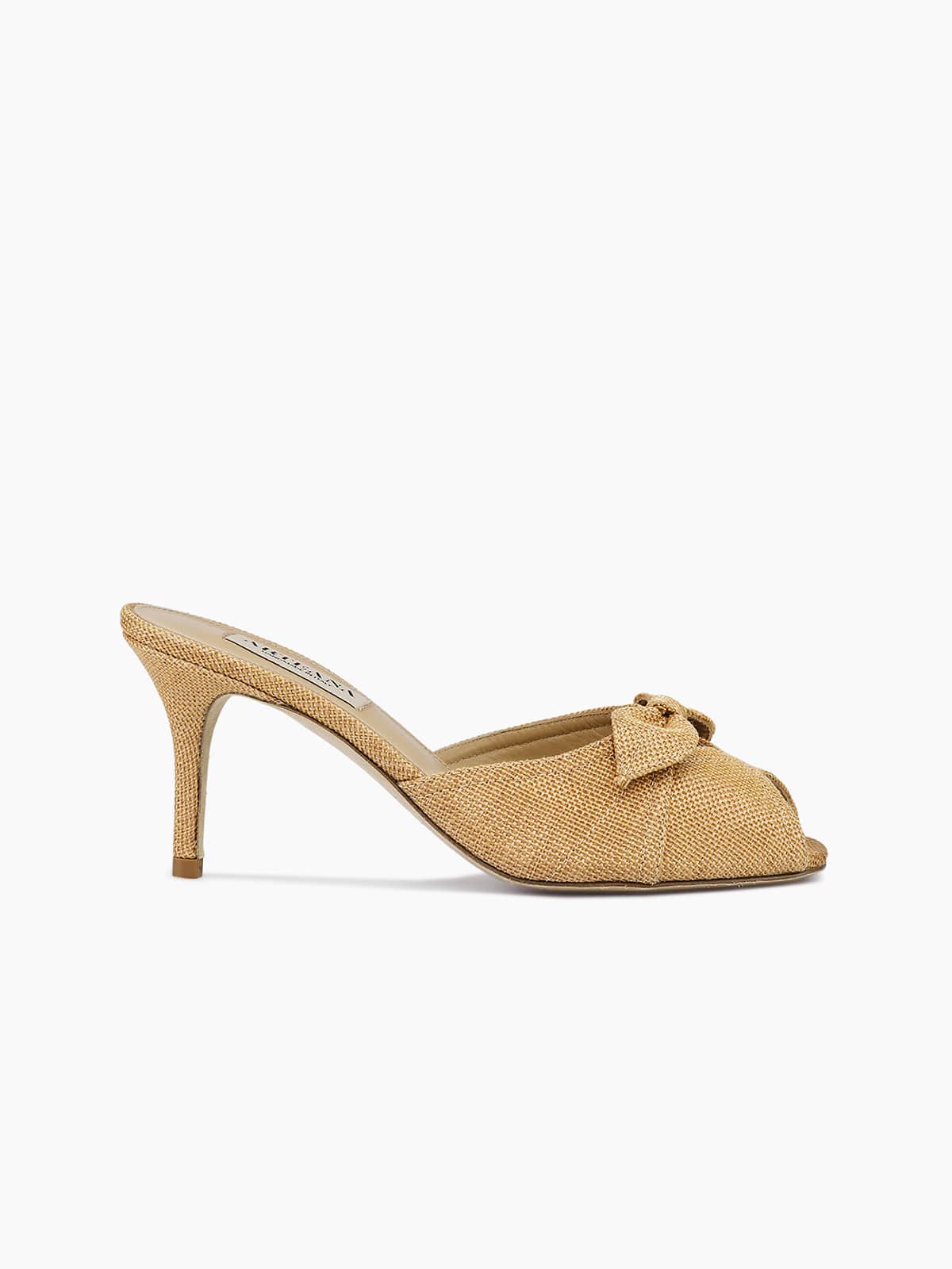 VARENNA 75 PEEP TOE SLIDE TAN