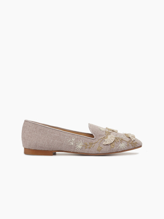 FLORA SMOKING SLIPPER BEIGE
