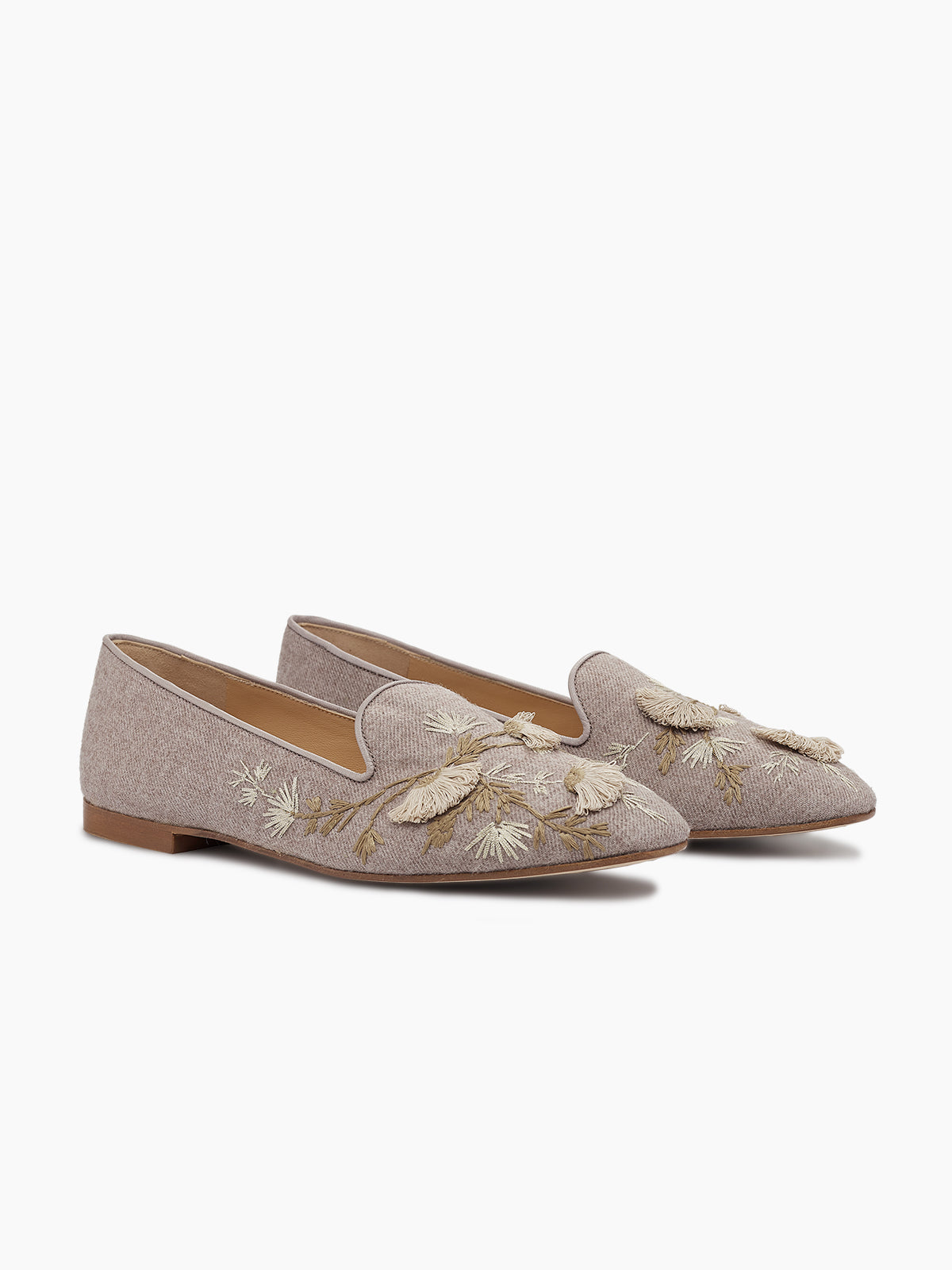 FLORA SMOKING SLIPPER BEIGE