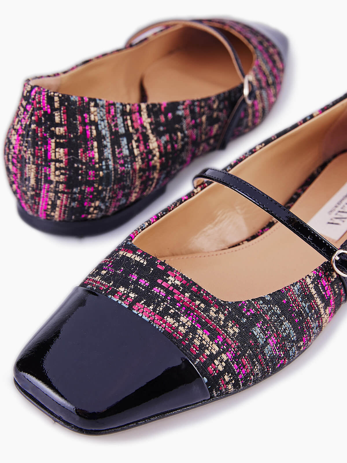 LUCCA FLAT MARY JANE BLACK MULTI