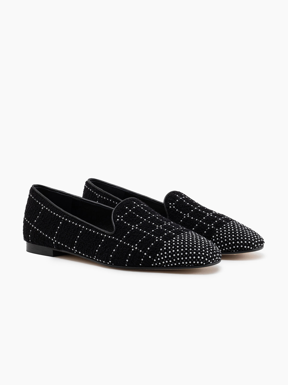 PERLA FLAT SMOKING SLIPPER BLACK
